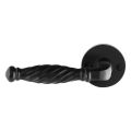 GPF Bouwbeslag Smeedijzer GPF6225.60-00L/R Tuli deurkruk gatdeel op rond rozet 53x5 mm links-rechtswijzend smeedijzer zwart GPF6225600200-00