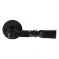 GPF Bouwbeslag Smeedijzer 6245.60-00 Nokka deurkruk op ronde rozet 53x5 mm smeedijzer zwart GPF6245600100-00