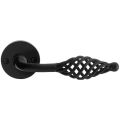 GPF Bouwbeslag Smeedijzer GPF6265.60-00 Tane deurkruk op rond rozet 53x5 mm smeedijzer zwart GPF6265600100-00