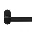 GPF Bouwbeslag ZwartWit 8213.61-04R Kuri deurkruk op ovale rozet 70x32x10 mm rechtswijzend zwart GPF8213610300-04