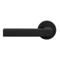 GPF Bouwbeslag ZwartWit GPF8216.61-00L/R Zaki+ deurkruk gatdeel op rond rozet 50x8 mm links-rechtswijzend zwart GPF8216610200-00