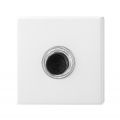 GPF Bouwbeslag ZwartWit 8826.42 beldrukker vierkant 50x50x8 mm met zwarte button wit GPF882642400