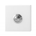 GPF Bouwbeslag ZwartWit 8827.42 beldrukker vierkant 50x50x8 mm met RVS button wit GPF882742400