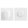 GPF Bouwbeslag ZwartWit 8911.42 toiletgarnituur vierkant 50x50x8 mm stift 5 mm grote knop wit GPF891142110