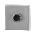 GPF Bouwbeslag RVS 9826.02 beldrukker vierkant 50x50x8 mm met zwarte button RVS geborsteld GPF982602400