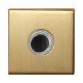 GPF Bouwbeslag PVD 9826.02P4 deurbel beldrukker vierkant 50x50x8 mm met zwarte button PVD messing satin GPF9826024P4