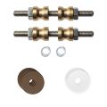 GPF Bouwbeslag Anastasius GPF9969.A2DB glasdeur set met vlak rozet 22x2 mm en 22x2 mm transparant onder rozet voor grepen met dubbelzijdige bevestiging Bronze blend GPF9969A2DB22
