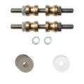 GPF Bouwbeslag Anastasius GPF9969.A3DB glasdeur set met vlak rozet 19x2 mm en 19x2 mm transparant onder rozet voor grepen met dubbelzijdige bevestiging Mocca blend GPF9969A3DB19