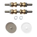 GPF Bouwbeslag Anastasius GPF9969.A3DB glasdeur set met vlak rozet 27x2 mm en 27x2 mm transparant onder rozet voor grepen met dubbelzijdige bevestiging Mocca blend GPF9969A3DB27
