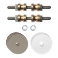 GPF Bouwbeslag Anastasius GPF9969.A3DB glasdeur set met vlak rozet 35x2 mm en 35x2 mm transparant onder rozet voor grepen met dubbelzijdige bevestiging Mocca blend GPF9969A3DB35
