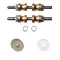 GPF Bouwbeslag Anastasius GPF9969.A4DB glasdeur set met vlak rozet 19x2 mm en 19x2 mm transparant onder rozet voor grepen met dubbelzijdige bevestiging Champagne blend GPF9969A4DB19