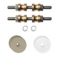GPF Bouwbeslag Anastasius GPF9969.A4DB glasdeur set met vlak rozet 27x2 mm en 27x2 mm transparant onder rozet voor grepen met dubbelzijdige bevestiging Champagne blend GPF9969A4DB27