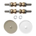GPF Bouwbeslag Anastasius GPF9969.A4DB glasdeur set met vlak rozet 35x2 mm en 35x2 mm transparant onder rozet voor grepen met dubbelzijdige bevestiging Champagne blend GPF9969A4DB35