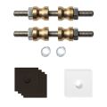 GPF Bouwbeslag Anastasius GPF9970.A1DB glasdeur set met vlak rozet 24x24x2 mm en 24x24x2mm transparant onder rozet voor grepen met dubbelzijdige bevestiging Dark blend GPF9970A1DB24 GPF9970A1DB24