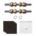 GPF Bouwbeslag Anastasius GPF9970.A1DB glasdeur set met vlak rozet 32x32x2 mm en 32x32x2mm transparant onder rozet voor grepen met dubbelzijdige bevestiging Dark blend GPF9970A1DB32 GPF9970A1DB32