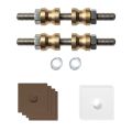 GPF Bouwbeslag Anastasius GPF9970.A2DB glasdeur set met vlak rozet 24x24x2 mm en 24x24x2mm transparant onder rozet voor grepen met dubbelzijdige bevestiging Bronze blend GPF9970A2DB24 GPF9970A2DB24