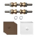 GPF Bouwbeslag Anastasius GPF9970.A2DB glasdeur set met vlak rozet 32x32x2 mm en 32x32x2mm transparant onder rozet voor grepen met dubbelzijdige bevestiging Bronze blend GPF9970A2DB32 GPF9970A2DB32