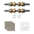 GPF Bouwbeslag Anastasius GPF9970.A3DB glasdeur set met vlak rozet 24x24x2 mm en 24x24x2mm transparant onder rozet voor grepen met dubbelzijdige bevestiging Mocca blend GPF9970A3DB24 GPF9970A3DB24