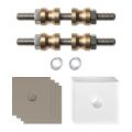 GPF Bouwbeslag Anastasius GPF9970.A3DB glasdeur set met vlak rozet 32x32x2 mm en 32x32x2mm transparant onder rozet voor grepen met dubbelzijdige bevestiging Mocca blend GPF9970A3DB32 GPF9970A3DB32