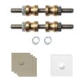 GPF Bouwbeslag Anastasius GPF9970.A4DB glasdeur set met vlak rozet 24x24x2 mm en 24x24x2mm transparant onder rozet voor grepen met dubbelzijdige bevestiging Champagne blend GPF9970A4DB24 GPF9970A4DB24
