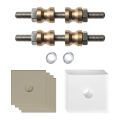 GPF Bouwbeslag Anastasius GPF9970.A4DB glasdeur set met vlak rozet 32x32x2 mm en 32x32x2mm transparant onder rozet voor grepen met dubbelzijdige bevestiging Champagne blend GPF9970A4DB32 GPF9970A4DB32