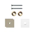 GPF Bouwbeslag Anastasius GPF9970.A4EB enkele greep bevestigingsset met vlak rozet 24x24x2 mm en 24x24x2mm transparant onder rozet Champagne blend GPF9970A4EB24 GPF9970A4EB24