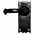 Kirkpatrick KP2519R deurkruk gatdeel rechtswijzend op schild 127x50 blind smeedijzer zwart TH6251960327