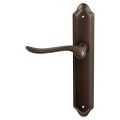 Mandelli1953 690L Rondo deurkruk gatdeel op langschild 260x47 mm blind linkswijzend satin mat messing TH50690ME0200