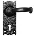 Kirkpatrick KP2488R deurkruk gatdeel op schild 127x50 mm blind rechtswijzend smeedijzer zwart TH6248860300