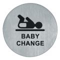 Artitec symboolplaat pictogram baby change diameter 75 mm RVS mat 02017