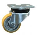 Protempo serie 29-14 zwenk transportwiel plaatbevestiging stalen gaffel aluminium velg PU band ± 94 shore A 100 mm kogellager 229.106.146.040