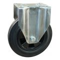 Protempo serie 01-31 bok transportwiel plaatbevestiging RVS gaffel PP velg standaard zwarte rubberen band 180 mm glijlager 301.181.316.000