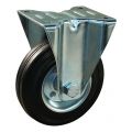 Protempo serie 02-12 bok transportwiel plaatbevestiging stalen gaffel stalen velg standaard zwarte rubberen band 80 mm rollager 302.082.126.000
