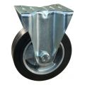 Protempo serie 10-12 bok transportwiel plaatbevestiging stalen gaffel aluminium velg zwarte elastische rubberen band ± 68 shore A 125 mm kogellager 310.126.126.050