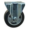 Protempo serie 10-91 bok transportwiel plaatbevestiging stalen gaffel aluminium velg zwarte elastische rubberen band ± 68 shore A 125 mm kogellager 310.126.916.040