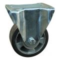 Protempo serie 10-91 bok transportwiel plaatbevestiging stalen gaffel aluminium velg zwarte elastische rubberen band ± 68 shore A 125 mm kogellager 310.126.916.050