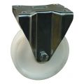 Protempo serie 34-31 bok transportwiel plaatbevestiging RVS gaffel naturel PP (of PA) 100 mm glijlager 334.101.316.035