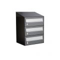 Allux Hive set postkast staal verzinkt gepoedercoat 1-breed 3-hoog met dak antraciet 40030065_1x3d