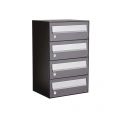 Allux Hive set postkast staal verzinkt gepoedercoat 1-breed 4-hoog antraciet 40030065_1x4