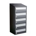 Allux Hive set postkast staal verzinkt gepoedercoat 1-breed 5-hoog met dak antraciet 40030065_1x5d