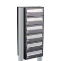 Allux Hive set postkast staal verzinkt gepoedercoat 1-breed 6-hoog op statief antraciet 40030065_1x6s