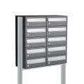 Allux Hive set postkast staal verzinkt gepoedercoat 2-breed 5-hoog op statief antraciet 40030065_2x5s