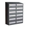 Allux Hive set postkast staal verzinkt gepoedercoat 2-breed 6-hoog met dak antraciet 40030065_2x6d