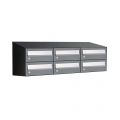 Allux Hive set postkast staal verzinkt gepoedercoat 3-breed 2-hoog met dak antraciet 40030065_3x2d