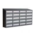 Allux Hive set postkast staal verzinkt gepoedercoat 4-breed 5-hoog met dak antraciet 40030065_4x5d