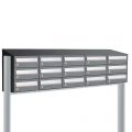 Allux Hive set postkast staal verzinkt gepoedercoat 5-breed 3-hoog met dak op statief antraciet 40030065_5x3ds