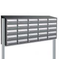 Allux Hive set postkast staal verzinkt gepoedercoat 5-breed 5-hoog met dak op statief antraciet 40030065_5x5ds