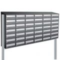 Allux Hive set postkast staal verzinkt gepoedercoat 6-breed 7-hoog met dak op statief antraciet 40030065_6x7ds