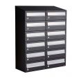 Allux Hive set postkast staal verzinkt gepoedercoat 2-breed 6-hoog met dak zwart 40030070_2x6d