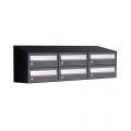 Allux Hive set postkast staal verzinkt gepoedercoat 3-breed 2-hoog met dak zwart 40030070_3x2d